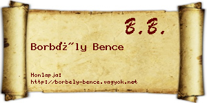 Borbély Bence névjegykártya